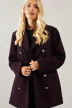 Petite Military Pea Coat