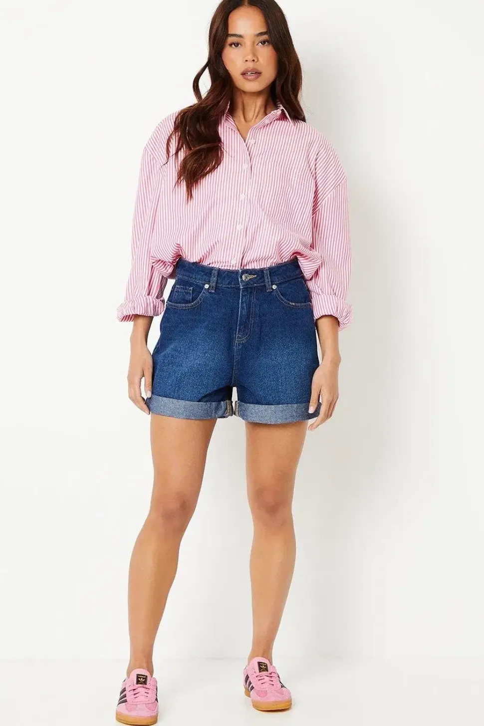 Petite Mom Fold Back Shorts