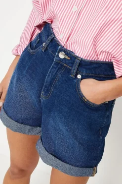 Petite Mom Fold Back Shorts