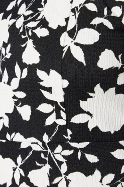 Petite Mono Floral Square Neck Mini Dress