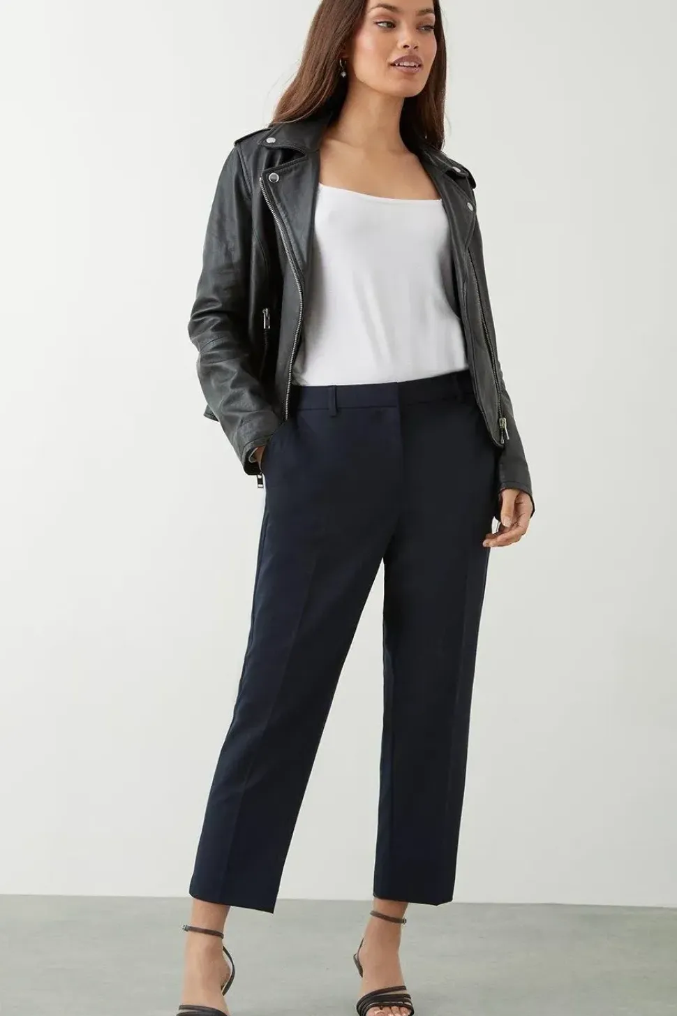 Petite Navy Naples Ankle Grazer Trouser
