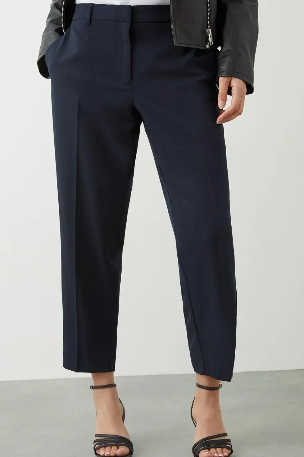 Petite Navy Naples Ankle Grazer Trouser