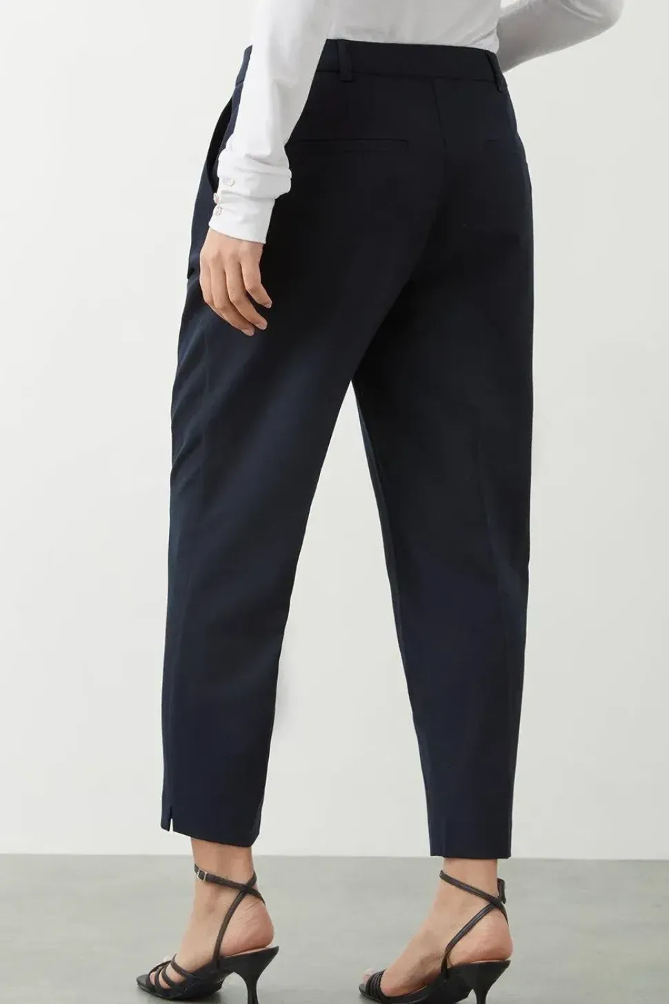 Petite Navy Naples Ankle Grazer Trouser
