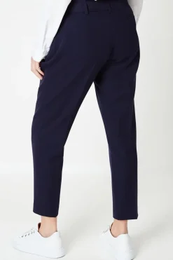 Petite Navy Smart Tapered Leg Trousers