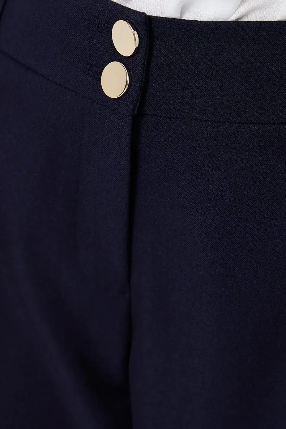 Petite Navy Smart Tapered Leg Trousers