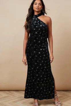Petite Occasion Celestial Velvet Maxi Dress