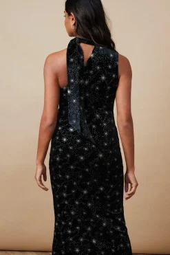 Petite Occasion Celestial Velvet Maxi Dress
