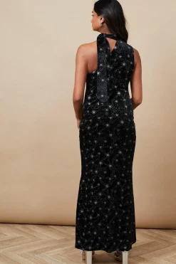 Petite Occasion Celestial Velvet Maxi Dress