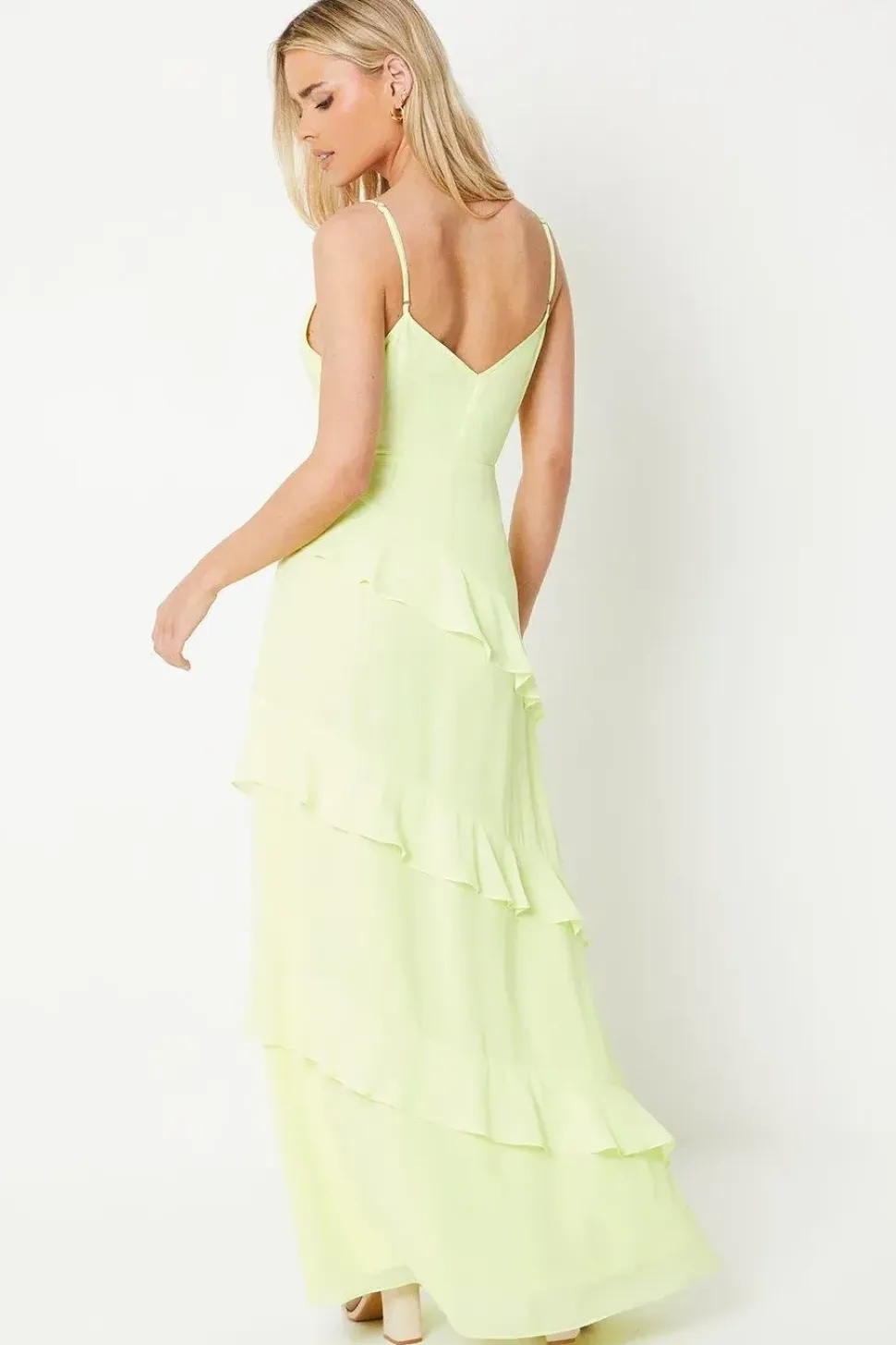 Petite Occasion Corsage Ruffle Maxi Dress