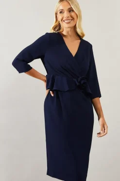 Petite Occasion Corsage Tailored Midi Dress
