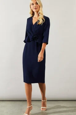 Petite Occasion Corsage Tailored Midi Dress