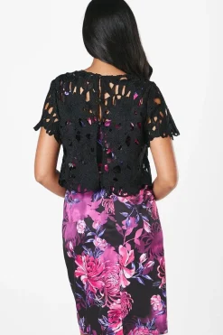 Petite Occasion Floral 2 In 1 Overlay Shift Dress