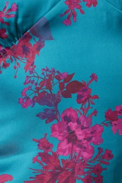 Petite Occasion Floral Satin Midaxi Dress