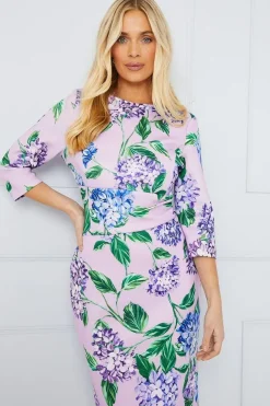 Petite Occasion Floral Scuba Midi Dress