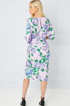 Petite Occasion Floral Scuba Midi Dress