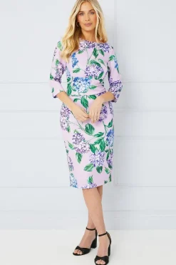 Petite Occasion Floral Scuba Midi Dress