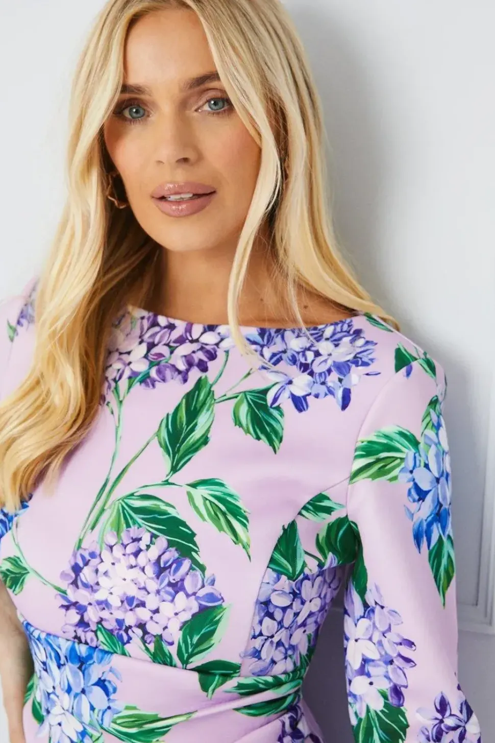 Petite Occasion Floral Scuba Midi Dress