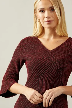 Petite Occasion Glitter Jersey Ruffle Shift Dress