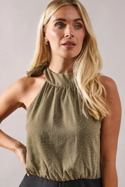Petite Occasion Hotfix Halterneck Jumpsuit