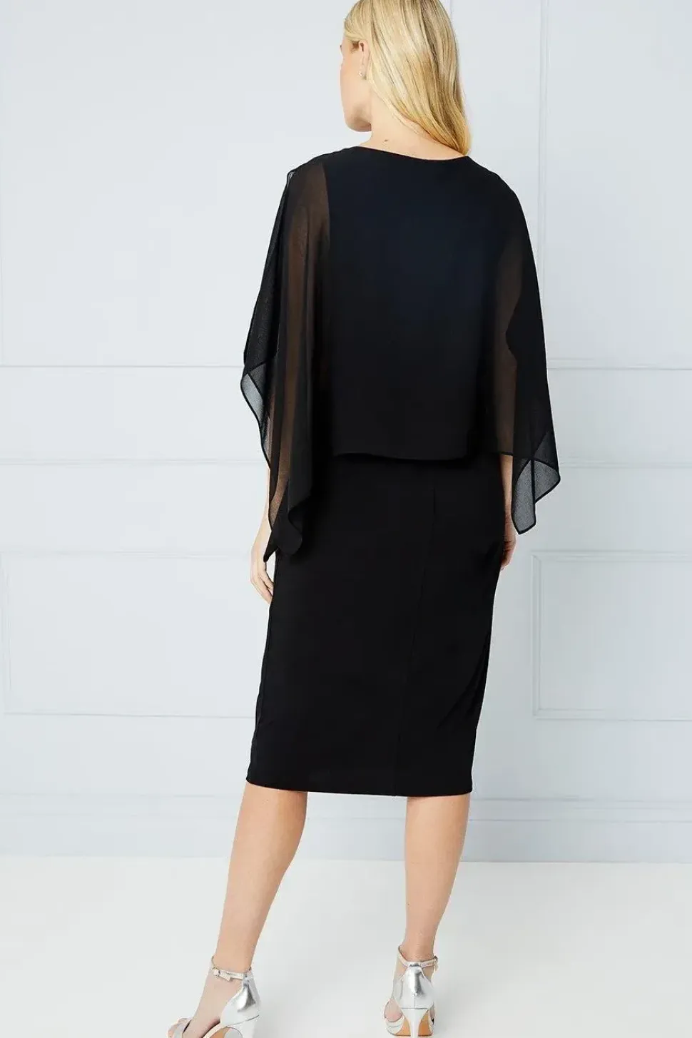 Petite Occasion Hotfix Overlay Formal Midi Dress