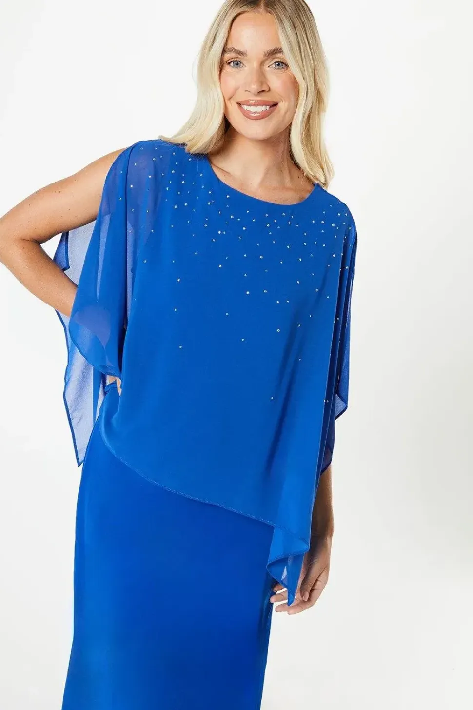 Petite Occasion Hotfix Overlay Jumpsuit