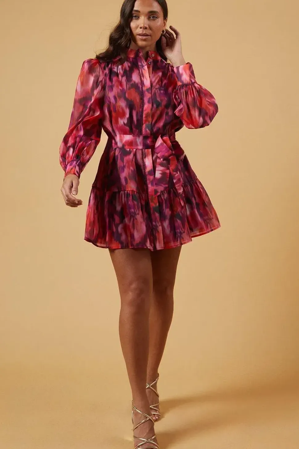 Petite Occasion Lace Trim Mini Dress