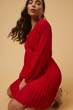 Petite Occasion Pleated Mini Dress
