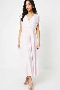 Petite Occasion Pleated Wrap Midaxi Dress