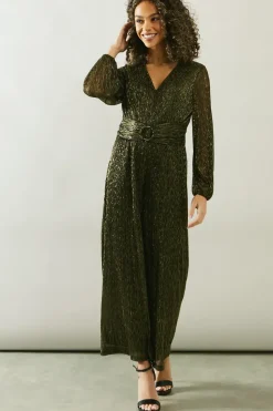Petite Occasion Plisse Ring Jumpsuit