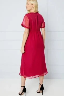 Petite Occasion Ruffle Embellished Waist Midi Dress