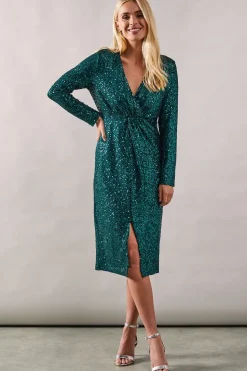 Petite Occasion Seqiun Twist Pencil Dress