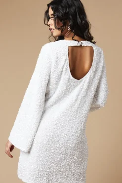 Petite Occasion Sequin Flare Sleeve Mini Dress