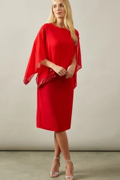 Petite Occasion Sequin Overlay Formal Midi Dress