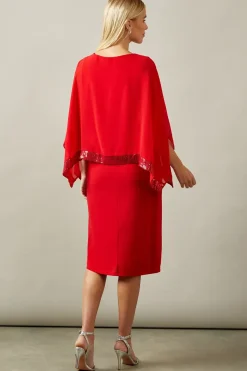Petite Occasion Sequin Overlay Formal Midi Dress