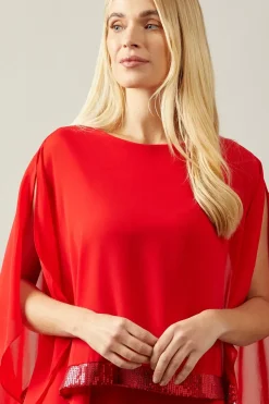 Petite Occasion Sequin Overlay Formal Midi Dress
