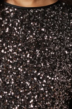 Petite Occasion Sequin Ruffle Swing Dress