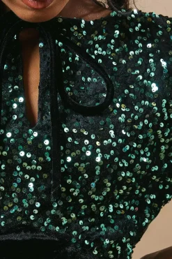 Petite Occasion Sequin Velvet Mini Dress