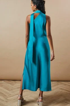 Petite Occasion Tie Bias Maxi Dress