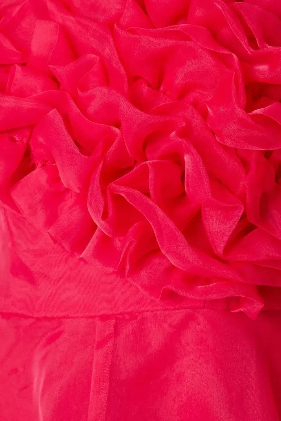 Petite One Shoulder Ruffle Organza Midi Dress
