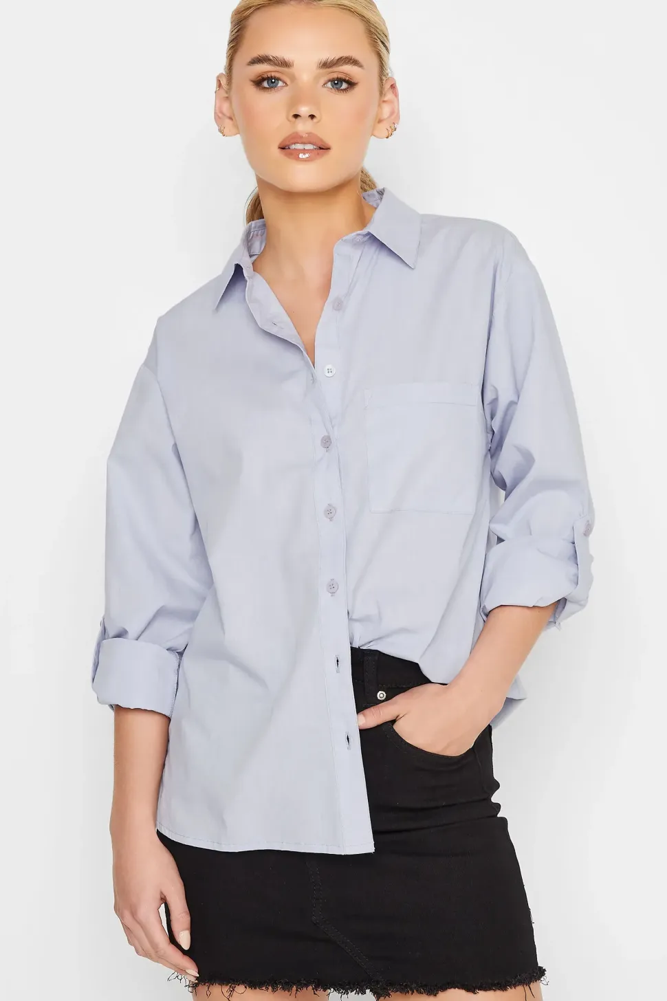 Petite Oversized Cotton Shirt