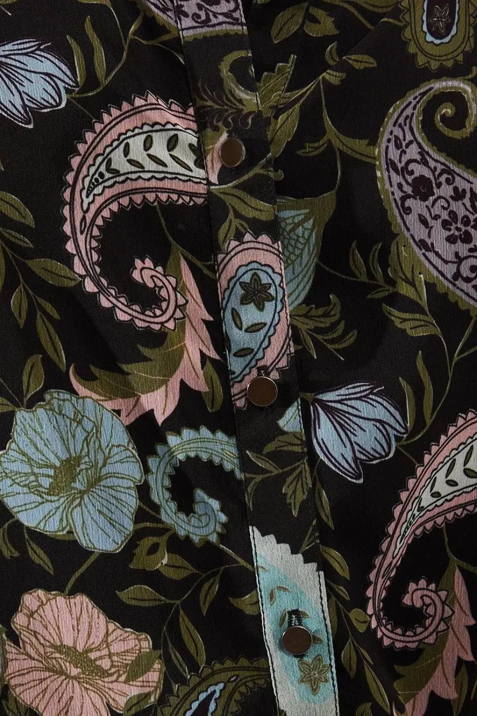 Petite Paisley Print High Low Hem Shirt