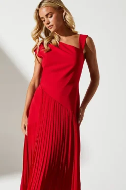 Petite Panelled  Bodice Pleated Skirt Midi Dress