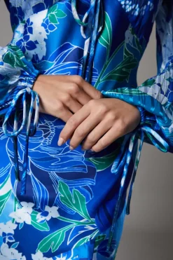 Petite Panelled Tie Detail Midi Dress