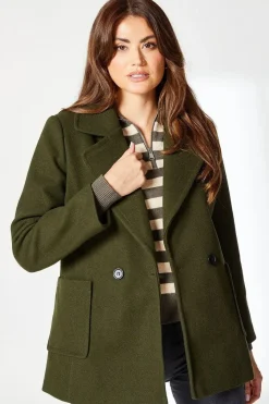 Petite Patch Pocket Double Breasted Coat