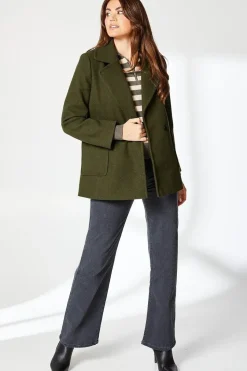 Petite Patch Pocket Double Breasted Coat