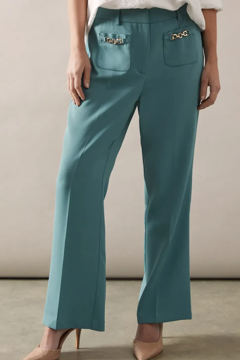 Petite Patch Pocket Wide Trousers