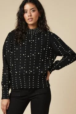 Petite Pearl Embellished Jumper