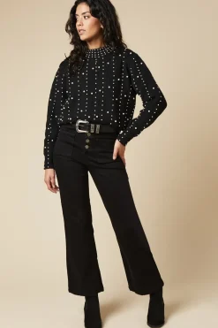 Petite Pearl Embellished Jumper