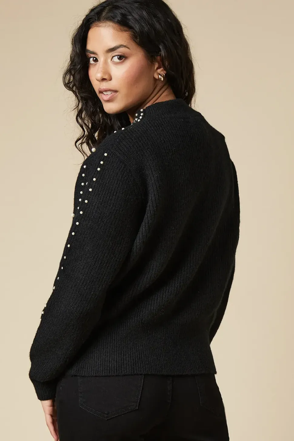 Petite Pearl Embellished Jumper