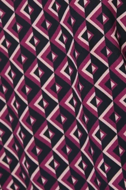 Petite Pink Geo Keyhole Blouse
